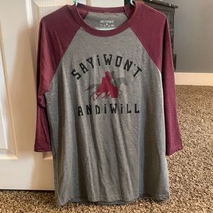 NWOT SayIWont ladies medium 3/4 sleeve shirt